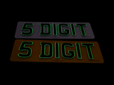 3D Glow in the Dark Gel Number Plate