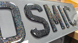 3D Cosmic Glitter Gel Number Plates