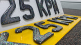 Cosmic Glitter on 4D Gel Number Plates