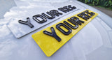 4D Ghost Outline Laser Cut Number Plates