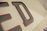 3D Glitter Red Gel Number Plates