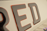 3D Glitter Red Gel Number Plates