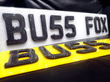 4D Carbon on Black Laser Cut Number Plate-PL8 LAB
