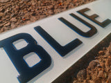 3D Glitter Blue Gel Number Plates