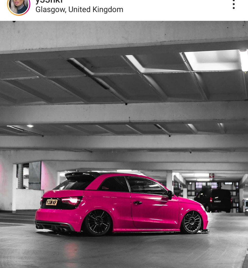 Pink Audi S1 with some 4D plates