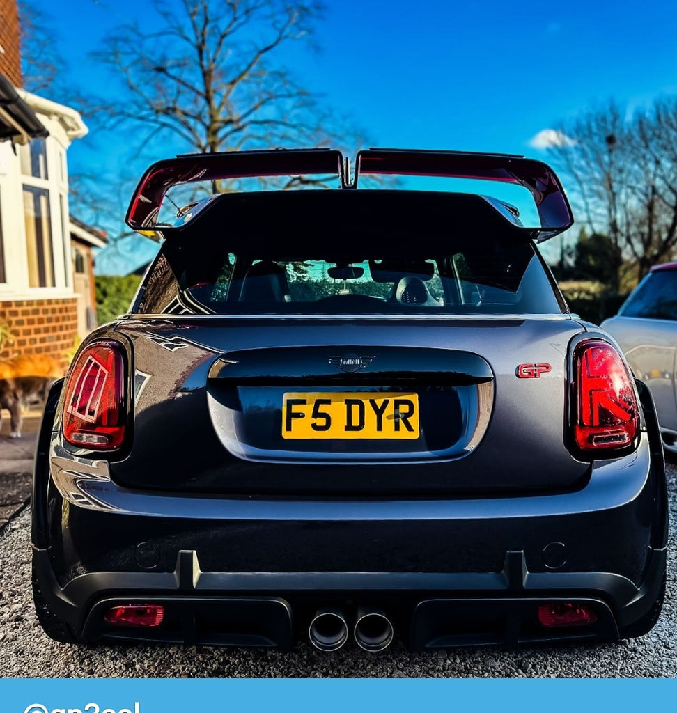Mini Rear Number Plate Mini Cooper GP3 with some short 2D number plates – PL8 LAB