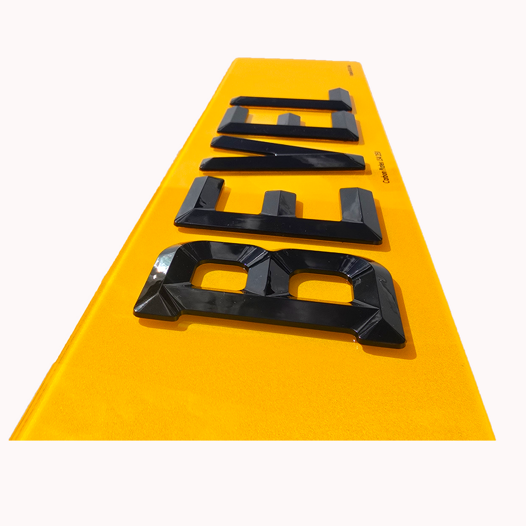 Bevelled retro 4D number plates available on our website