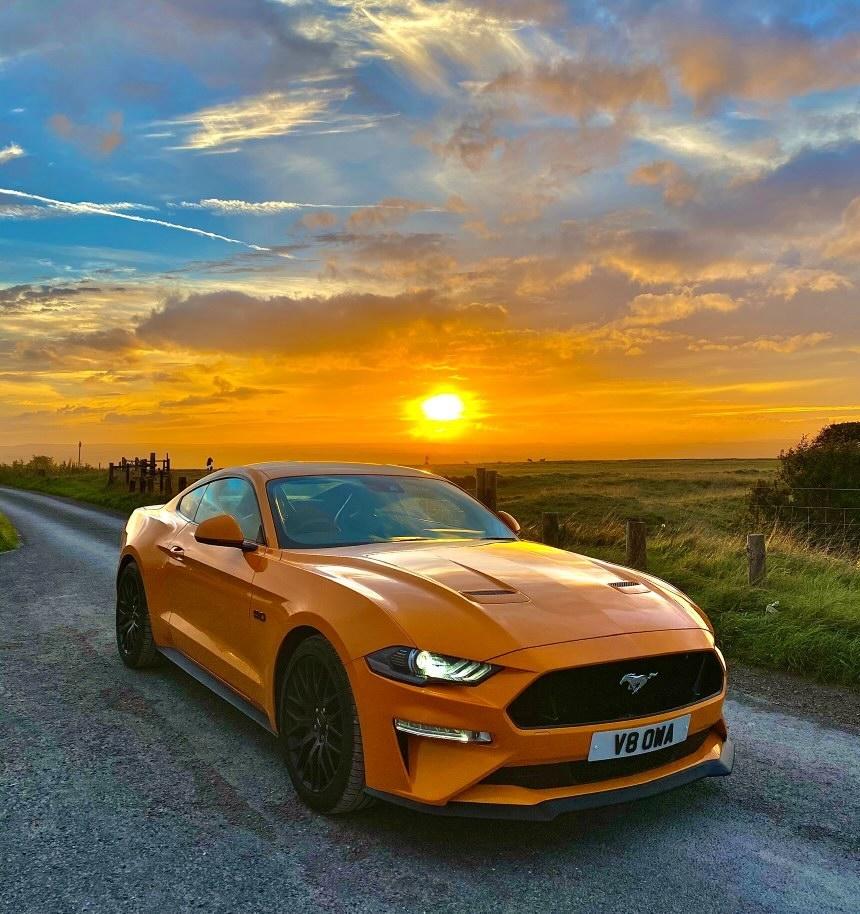 Ford Mustang in orange with some 3D gel plates