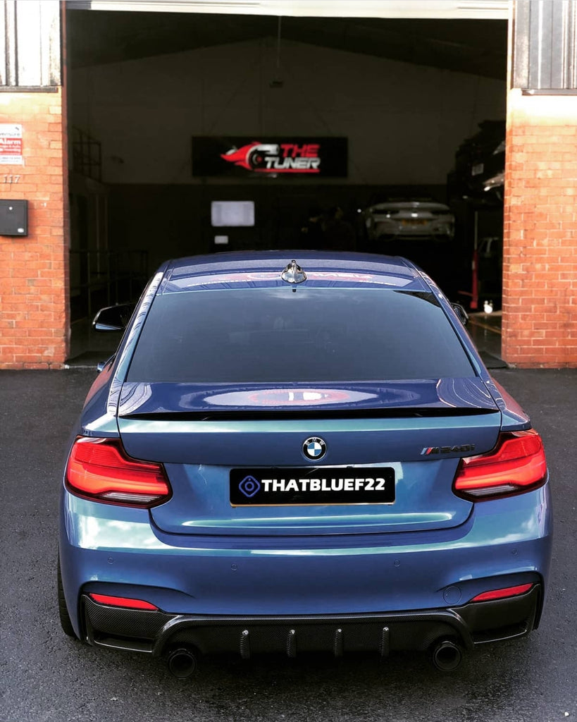 BMW M140i with bespoke 4D Logo plates - perfect way of hiding your reg
