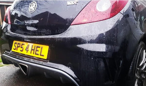 A customer's Vauxhall Corsa VXR with their neon 4D plates!