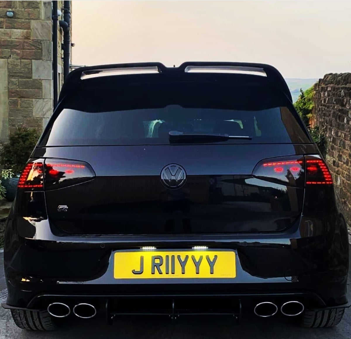 Blacked out VW Golf R with some 3D gel plates – PL8 LAB