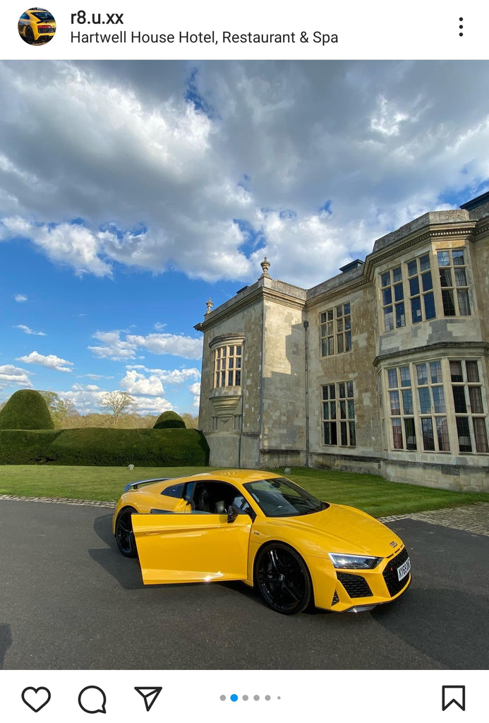 Yellow Audi R8 V10 Performance with some 4D plates