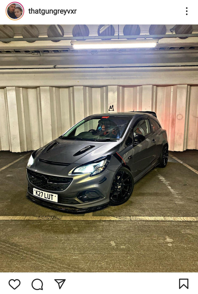 Gunmetal grey Vauxhall Corsa VXR with some 3D gel plates