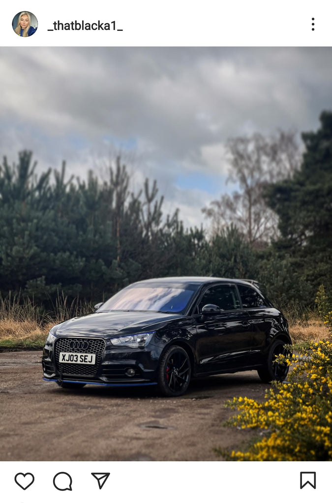 Black Audi A1 with some 3D gel plates
