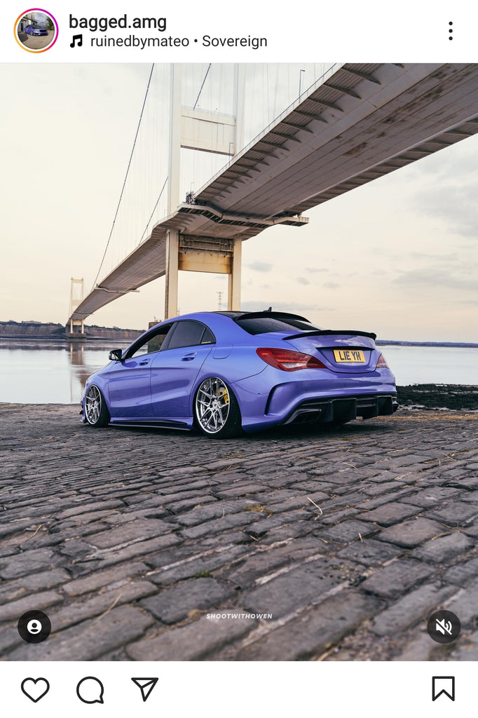 Bagged Mercedes AMG CLA45 with some short 3D gel plates
