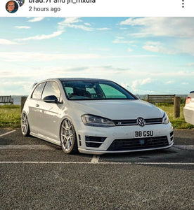 Bagged VW Golf R with some short 3D gel plates