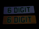 4D Glow in the Dark Gel Number Plate
