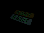 3D Glow in the Dark Gel Number Plate
