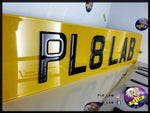 SINGLE 3D Black Gel Number Plate-PL8 LAB